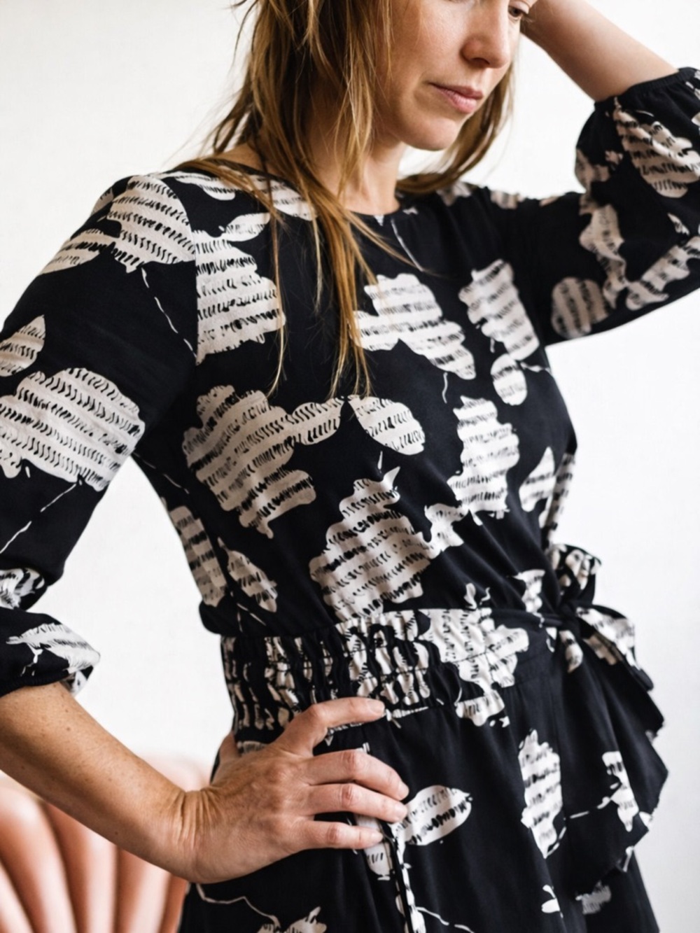 The Odells from Anthropologie Elegant Belted Printed Dress (160) - Picture 2 of 13